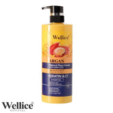 Wellice Argan Natural Plant Extract Anti-Hair Loss Keratin & C1 Shampoo 800ml - YehChez.pk